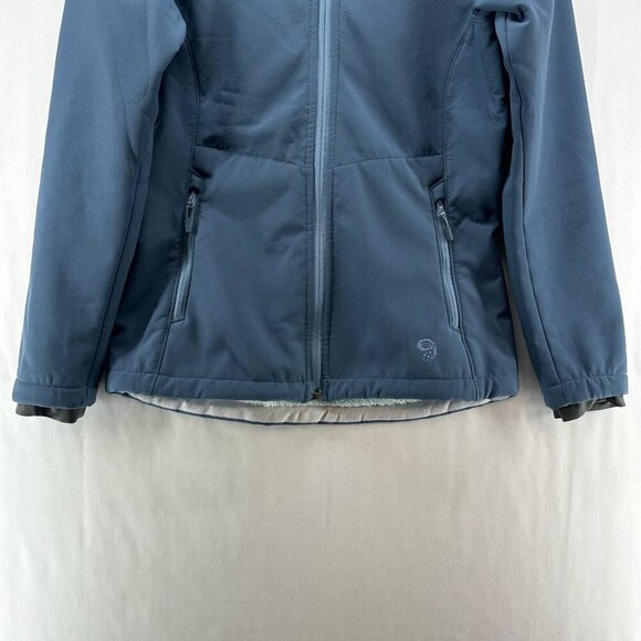 Mountain Hardwear Jacket Womens XS Softshell Sherpa Lined Hoodie Full Zip Blue - Picture 5 of 11
